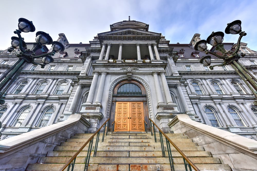 Main Building of the City Hall in Old Montreal, Canada.