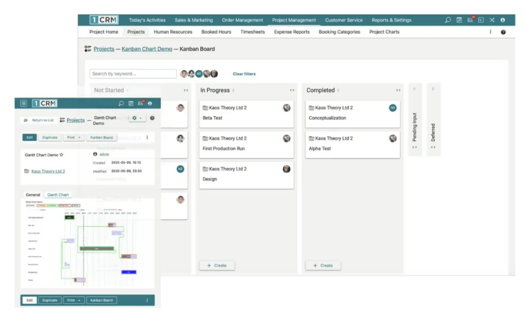 Gestion de projet 1CRM Kanban