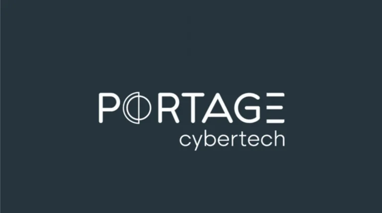 Portage CyberTech logo on dark background