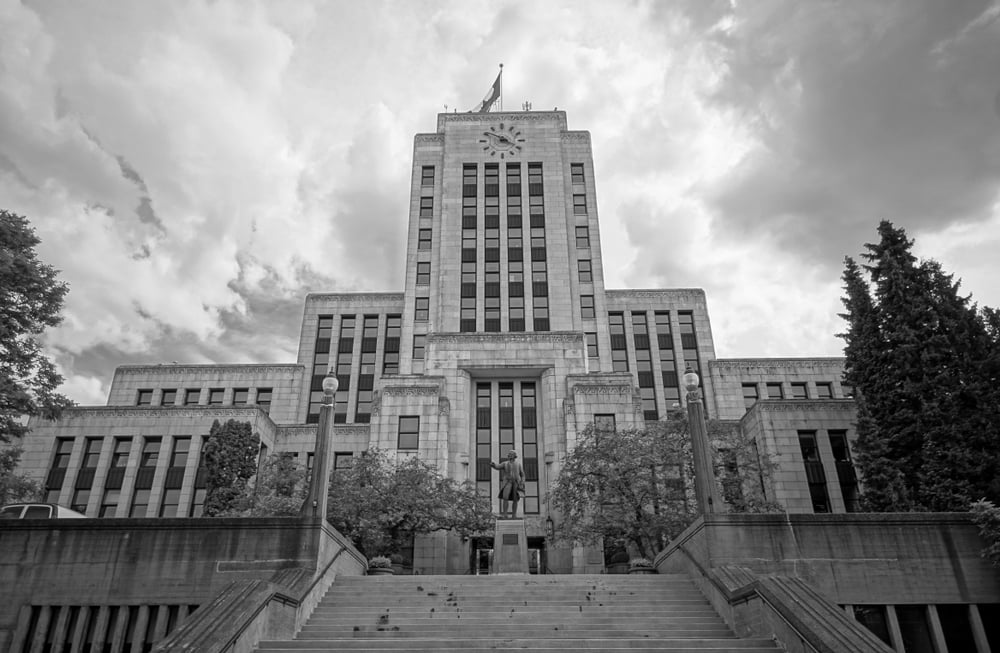 Vancouver CIty Hall Black White
