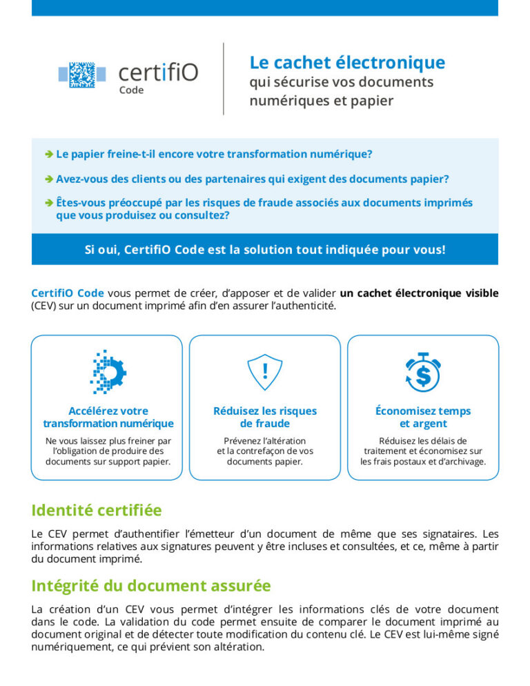 Certifio code fr