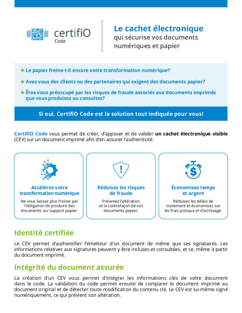 Certifio code fr