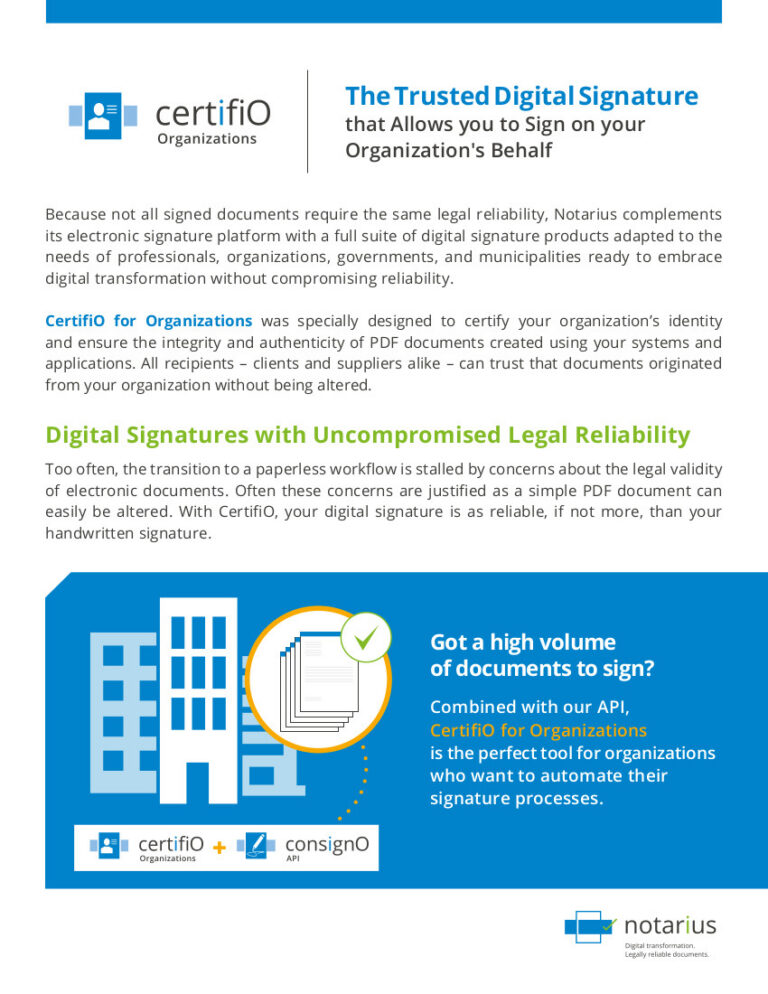 Certifio organizations