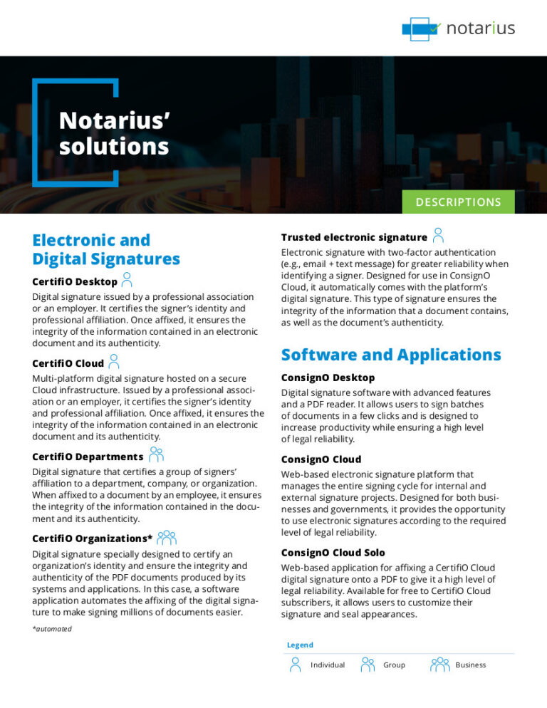 Solutions descriptions